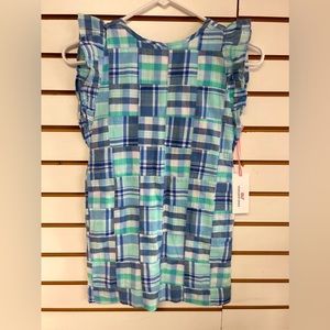 NWT Size 6 Vineyard Vines Girls Madras Flutter Sleeve Dress
